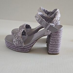 Marc Fisher Lavender‎ Woven Platform Chunky Heel Sandals Women Size Unknown